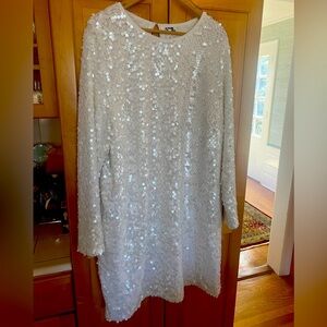 White sequin dress